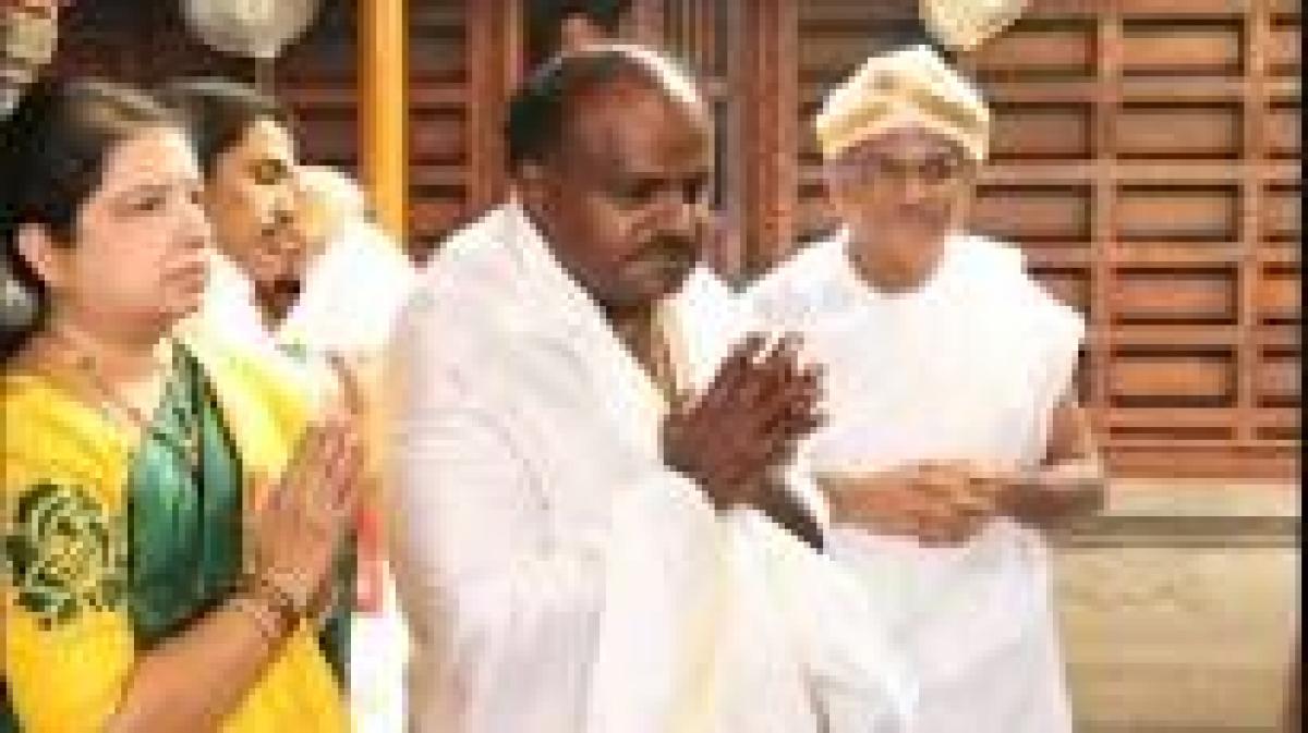 H D Kumaraswamy visits 40 temples in 82 days.